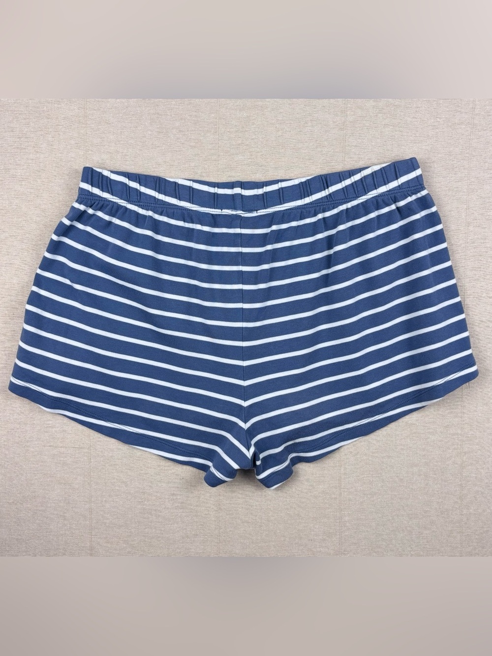 LAKE Pima Cotton Blue Stripe Pajama Lounge Sleep Shorts Women’s Large - Picture 3 of 5
